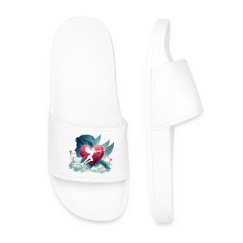 Cupid Archer Heart Artwork - Men’s Pool Sliders - white - Front