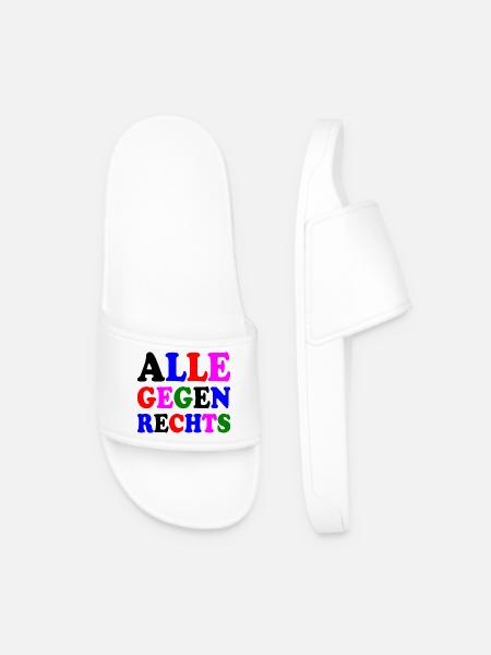 Alle gegen rechts - Männer Badelatschen - Weiß