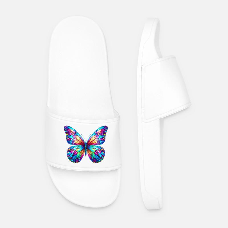 Schmetterling - Männer Badelatschen - Weiß