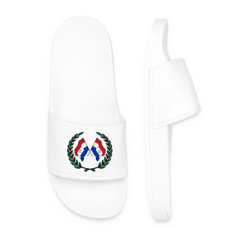 Drapeaux du Paraguay en couronne de laurier - Claquettes Homme - blanc - Devant