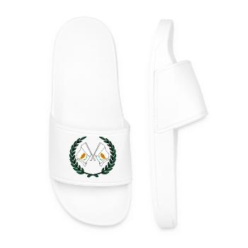 Drapeaux chypre en couronne de laurier - Claquettes Homme - blanc - Devant