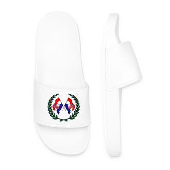 Flags Croatia in laurel wreath - Men’s Pool Sliders - white - Front