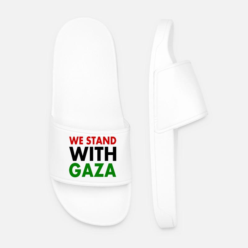 We stand with palestine - Men’s Pool Sliders - white
