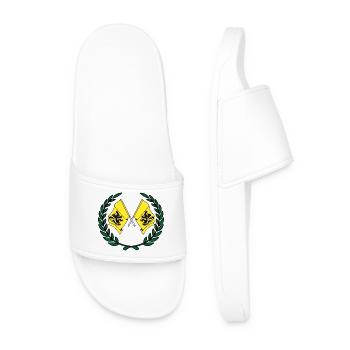 Drapeaux province de Flandre Belgique couronne de laurier - Claquettes Homme - blanc - Devant
