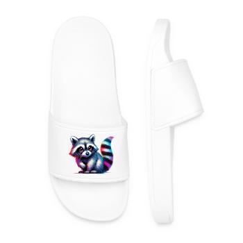 Raccoon - Men’s Pool Sliders - white - Front