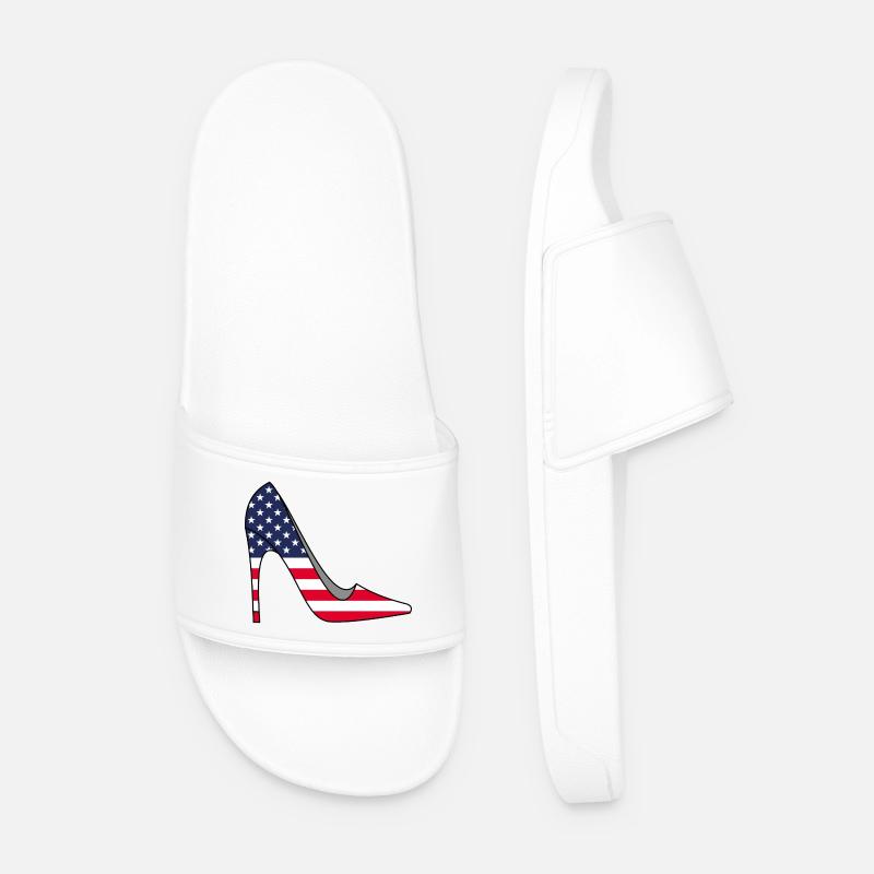 Damenschuhe und Amerika - Männer Badelatschen - Weiß