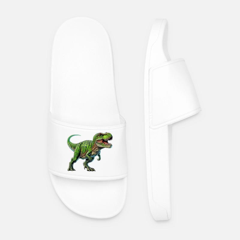 Dinosaur - Men’s Pool Sliders - white