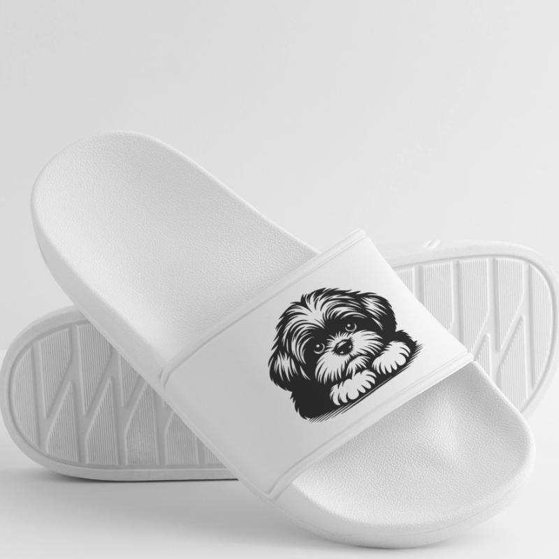Tête de Shih Tzu avec pattes Claquettes Homme