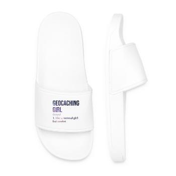Geocaching - Men’s Pool Sliders - white - Front
