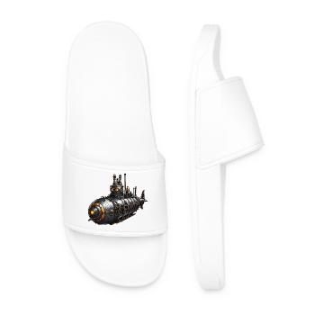 Steampunk submarine - Men’s Pool Sliders - white - Front