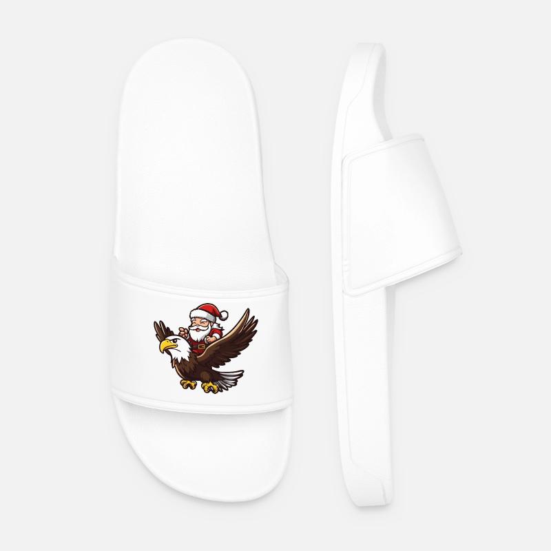 Eagle Santa Claus - Men’s Pool Sliders - white
