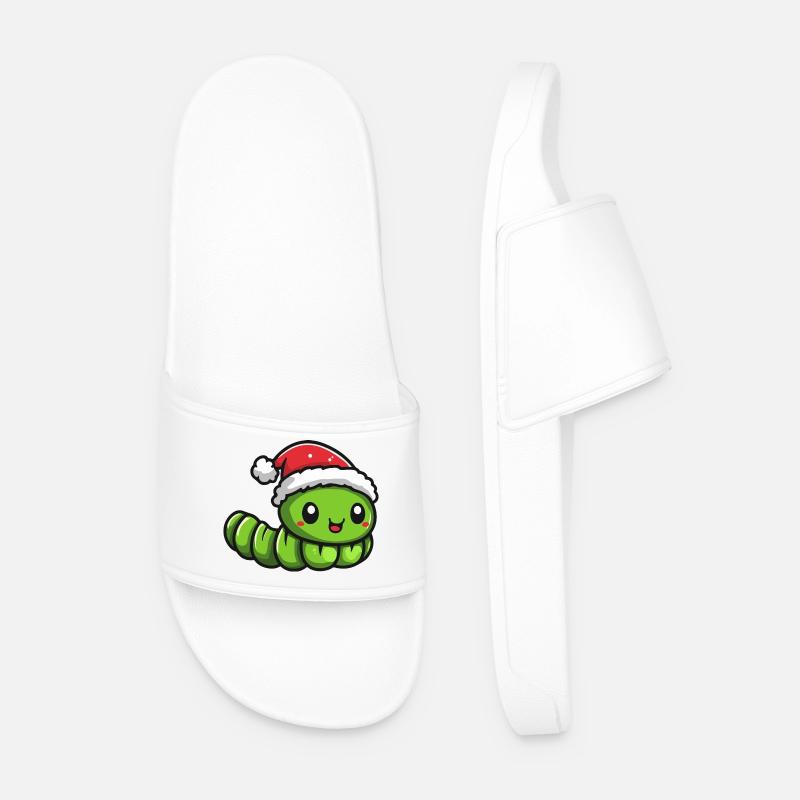 Wurm Weihnachten - Männer Badelatschen - Weiß