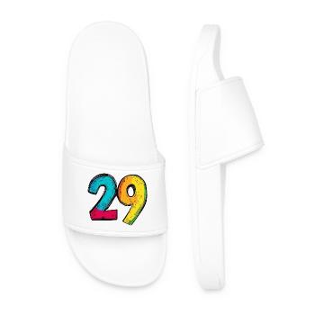 29 Zahl symbol - Männer Badelatschen - Weiß - Vorne