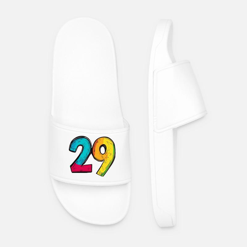 29 Zahl symbol - Männer Badelatschen - Weiß