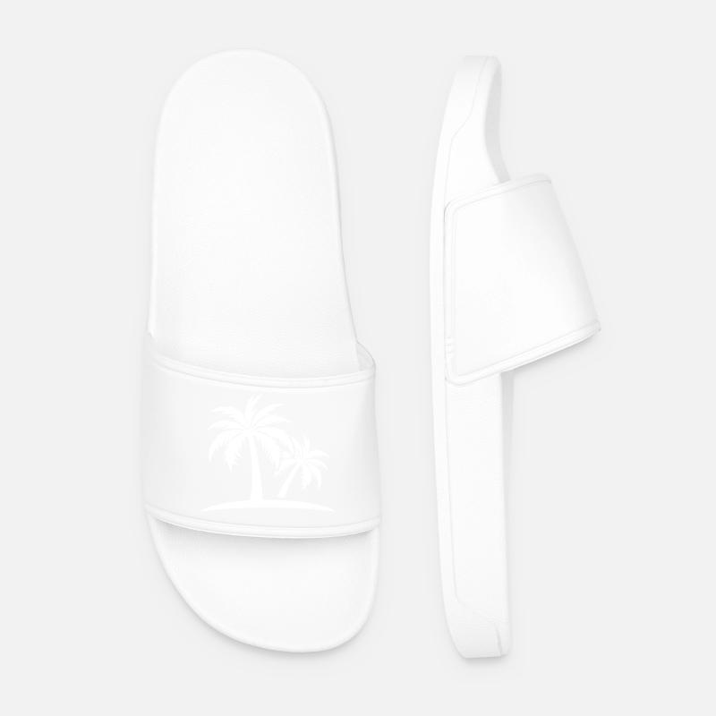 Palmen Insel - Männer Badelatschen - Weiß