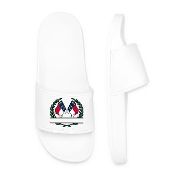Flags USA North Carolina laurel wreath banner - Men’s Pool Sliders - white - Front