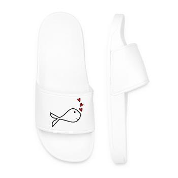 FISH. SARDINE. APRIL FOOL. SEA. OCEAN - Men’s Pool Sliders - white - Front