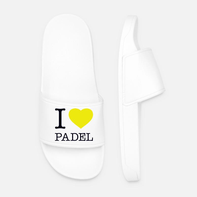 I Love Padel - Männer Badelatschen - Weiß