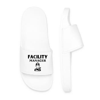Mechanic Tool Pattern Design - Men’s Pool Sliders - white - Front