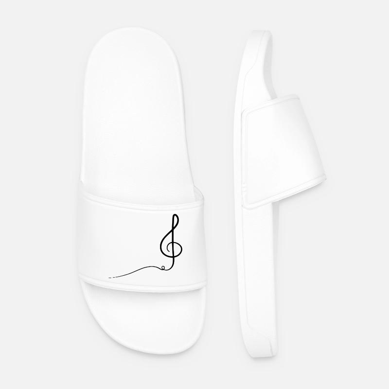 Abstrakte Darstellung der Violinschlüsselmusik - Männer Badelatschen - Weiß