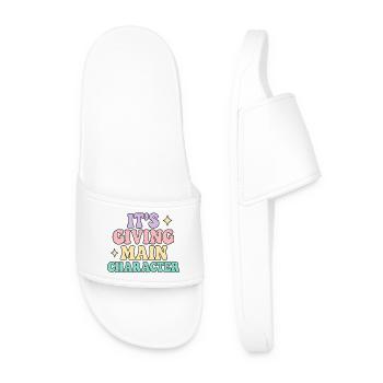 Main Character Vibes - Men’s Pool Sliders - white - Front
