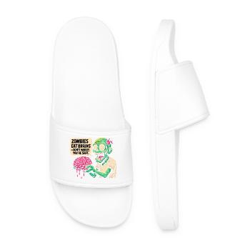 Zombie Brain Fun Retro - Men’s Pool Sliders - white - Front