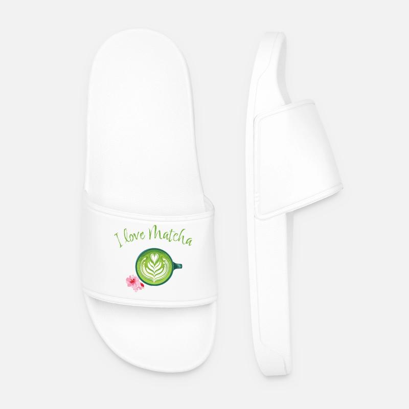 Matcha love - Männer Badelatschen - Weiß
