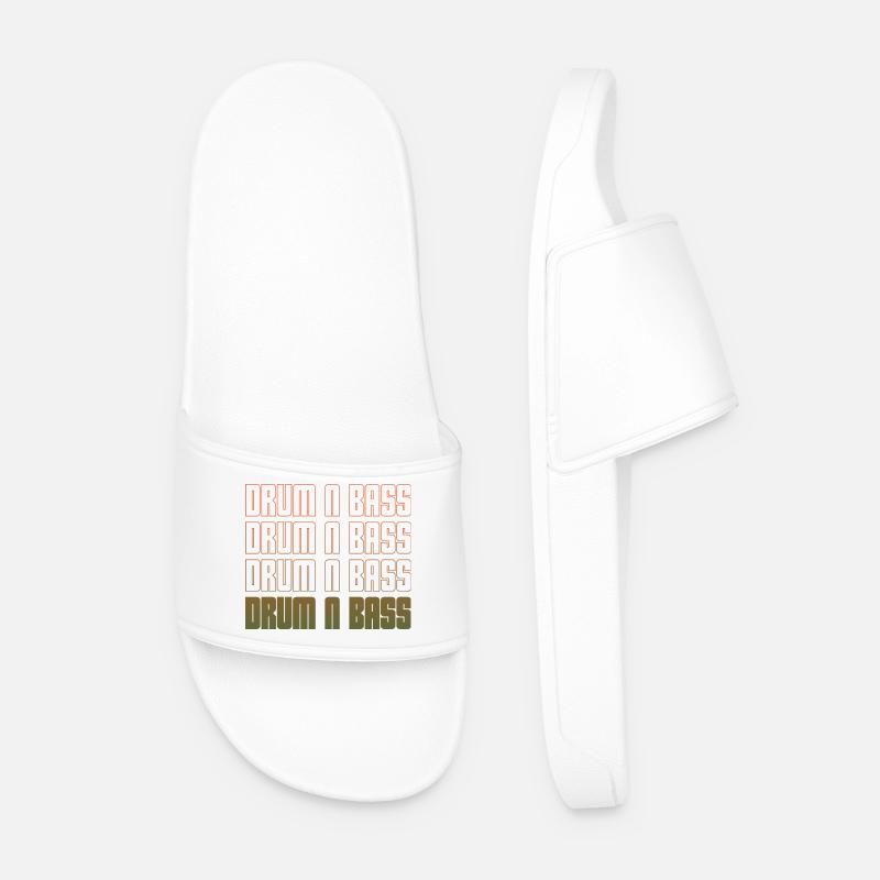 Drum N Bass Gradient Grid - Men’s Pool Sliders - white