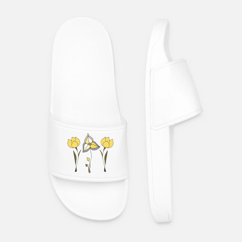 Blumen - Männer Badelatschen - Weiß