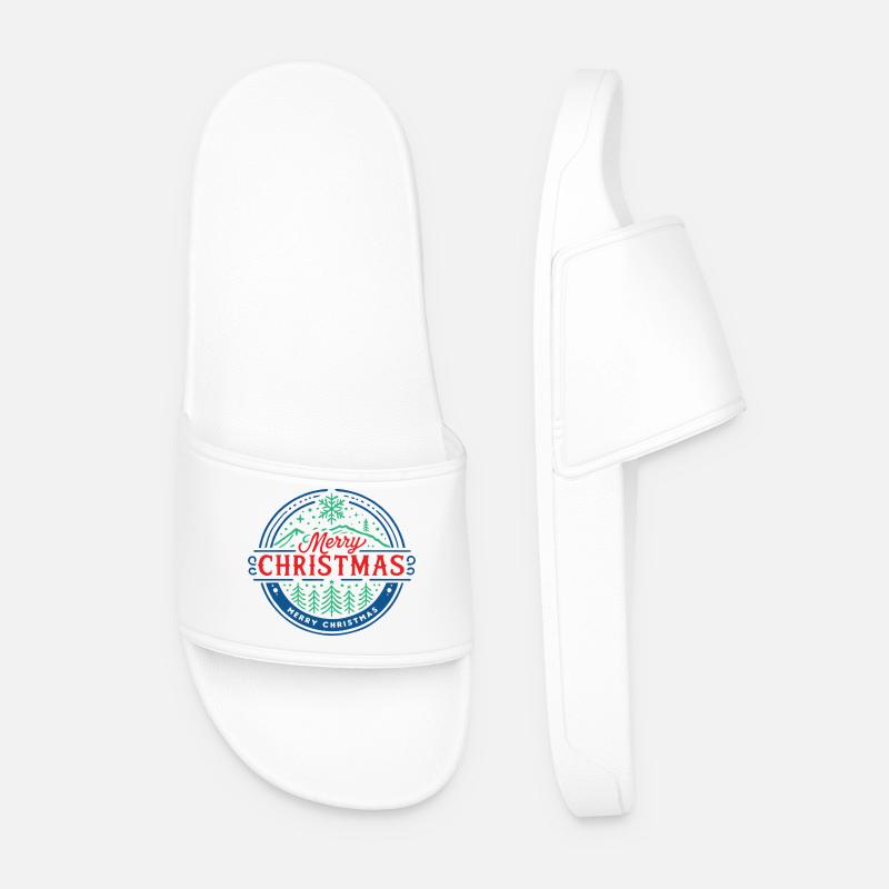 Merry Christmas 2 - Men’s Pool Sliders - white