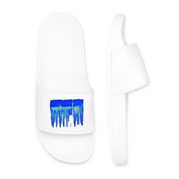 Abstract - Blue Background - Men’s Pool Sliders - white - Front
