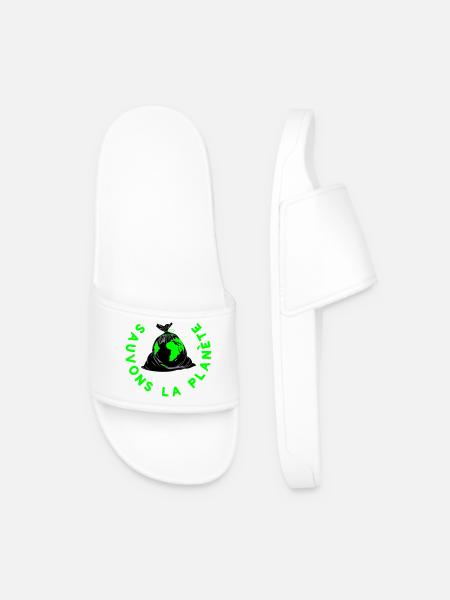 Save the planet - Men’s Pool Sliders - white
