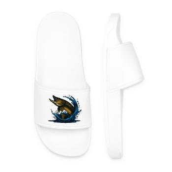 Northern Pike Fish | Customisable Edition - Men’s Pool Sliders - white - Front