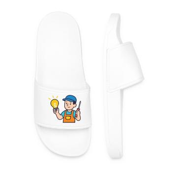 Artisan avec ampoule et tournevis - Claquettes Homme - blanc - Devant