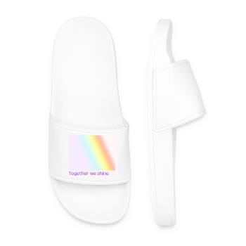 Pride / CSD / LGBTQ+ Design "together we shine" - Men’s Pool Sliders - white - Front