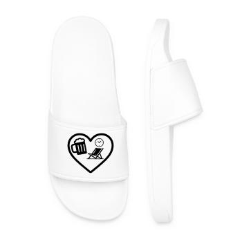 Heart Beer Guesthouse Humor - Men’s Pool Sliders - white - Front