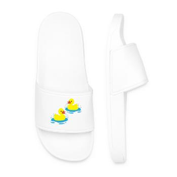 Deux-canards-heureux-de-l’argent - Claquettes Homme - blanc - Devant