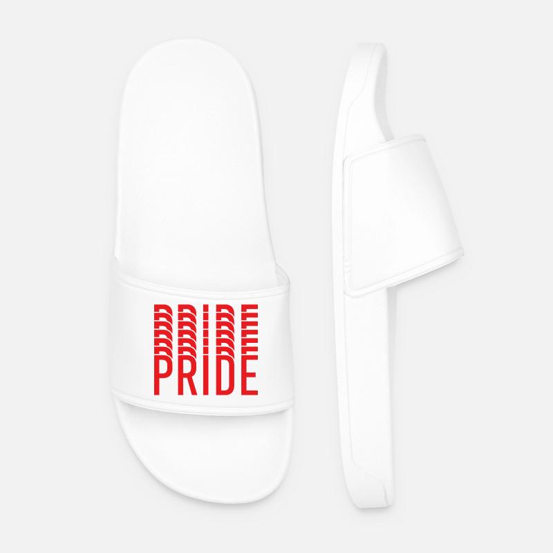 Pride: Repeated letter design - Men’s Pool Sliders - white