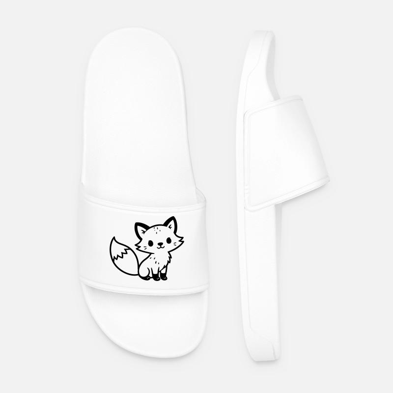fox cute - Men’s Pool Sliders - white
