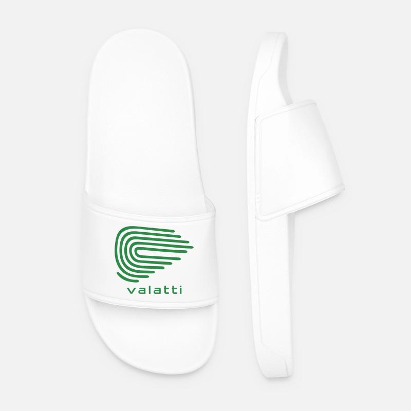 Valatti Green Wave Line Abstract - Men’s Pool Sliders - white