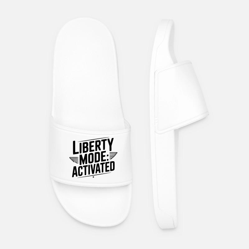Liberty Mode: Activated - Men’s Pool Sliders - white