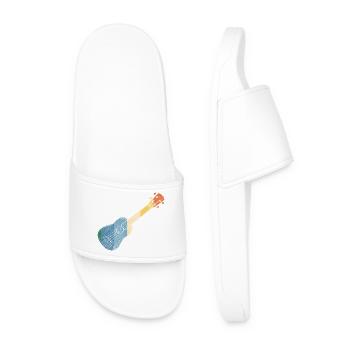 Hawaiian Ukulele Uke Retro Vintage - Men’s Pool Sliders - white - Front