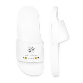 My Brain Works Differently – ADHD Focus Design - Men’s Pool Sliders - white - Front