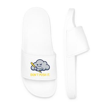 The Grumpy Storm Cloud Warning - Men’s Pool Sliders - white - Front