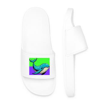 whale - Men’s Pool Sliders - white - Front