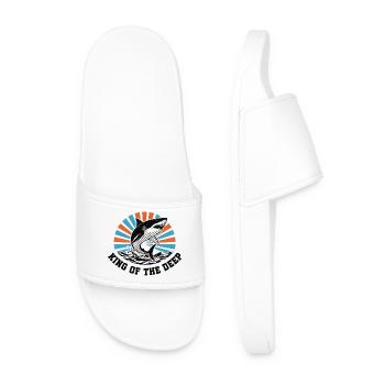Shark King of the Deep Burst - Men’s Pool Sliders - white - Front