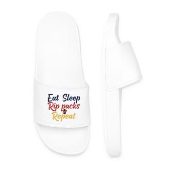 Eat Sleep Rip Packs Wiederholender Sammelkarten-Sammler - Männer Badelatschen - Weiß - Vorne
