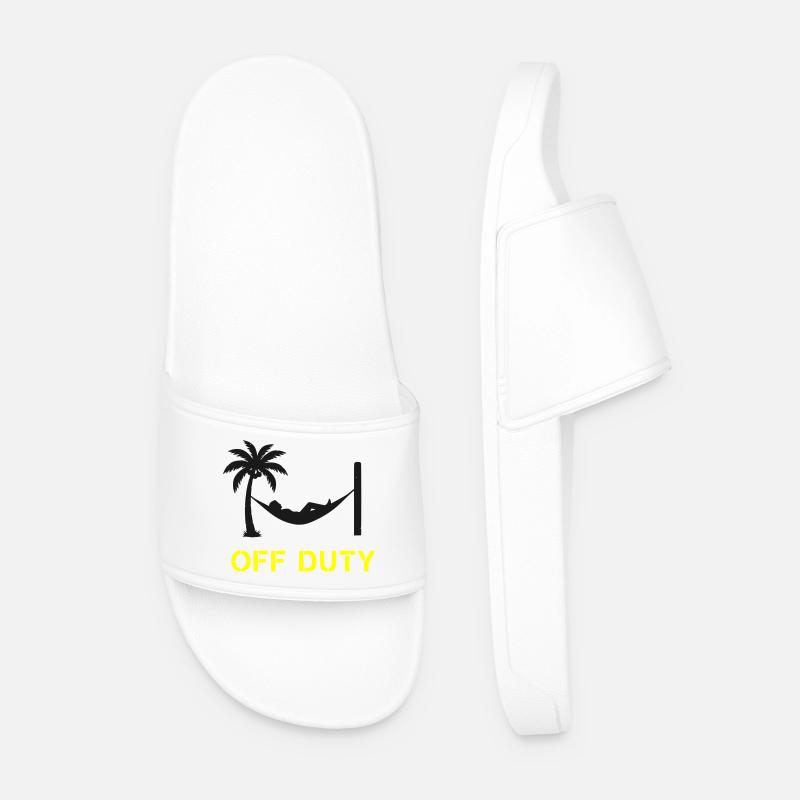 Hängematte Off Duty Spruch - Männer Badelatschen - Weiß