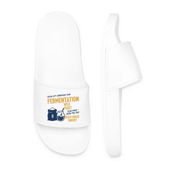 Sourdough Bread Baking Baker Sourdough Starter Jar - Men’s Pool Sliders - white - Front