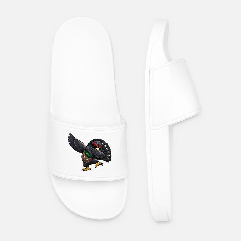 Dabbing Capercaillie - Men’s Pool Sliders - white